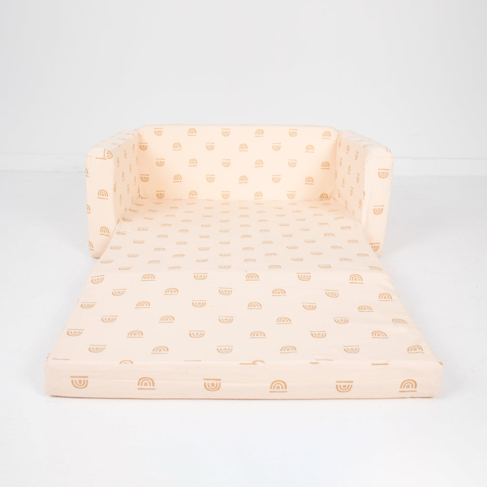 Rainbow Stamp in Cream Play Couch Cover
