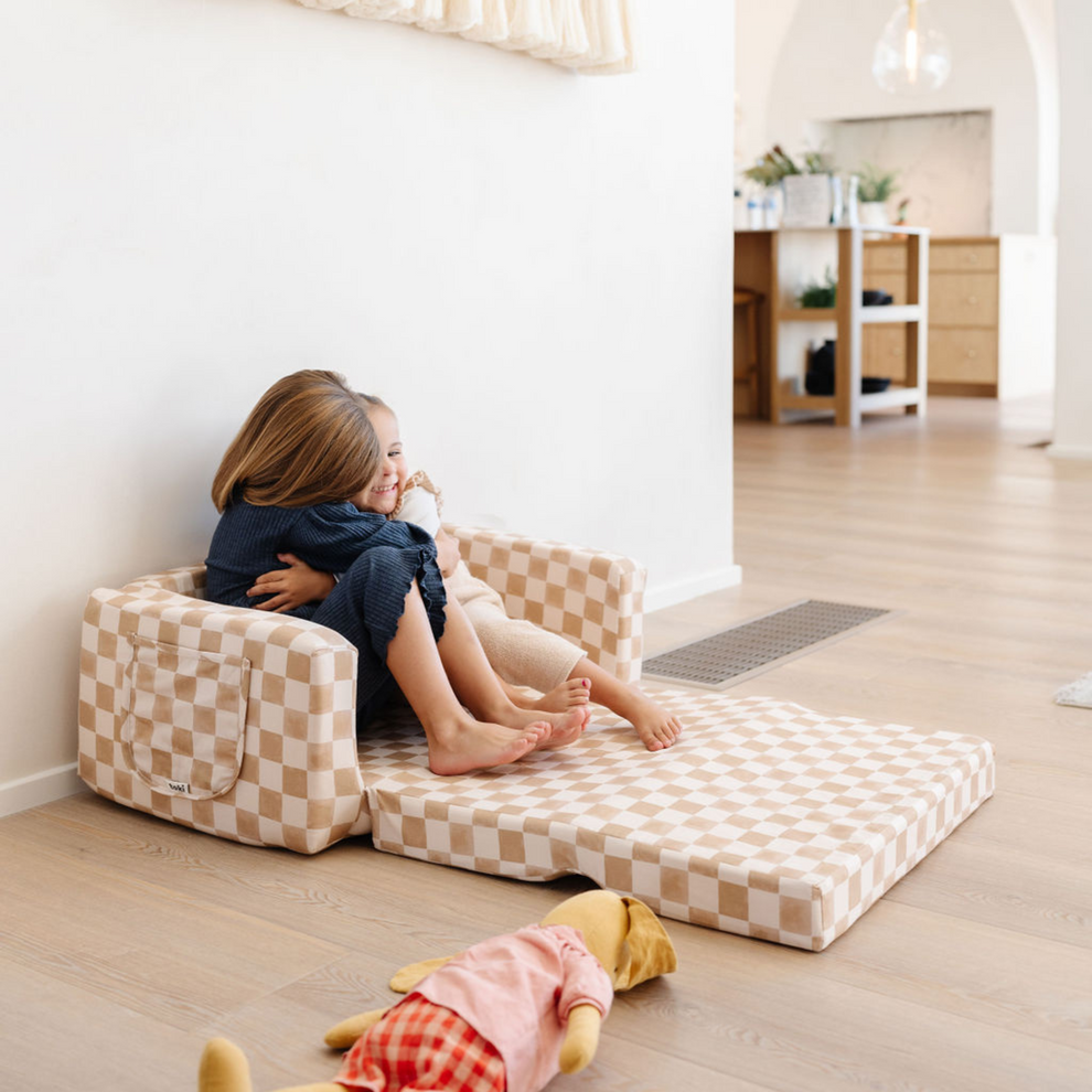 Checker Toffee Play Couch Cover