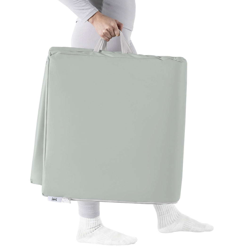 Rainbow Stamp in Cream Vegan Leather Mat Toki Mats