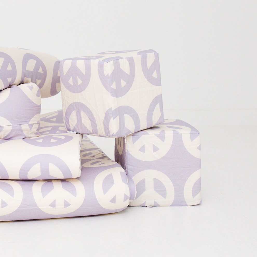 Lavender Peace Sign Play Cube Cover