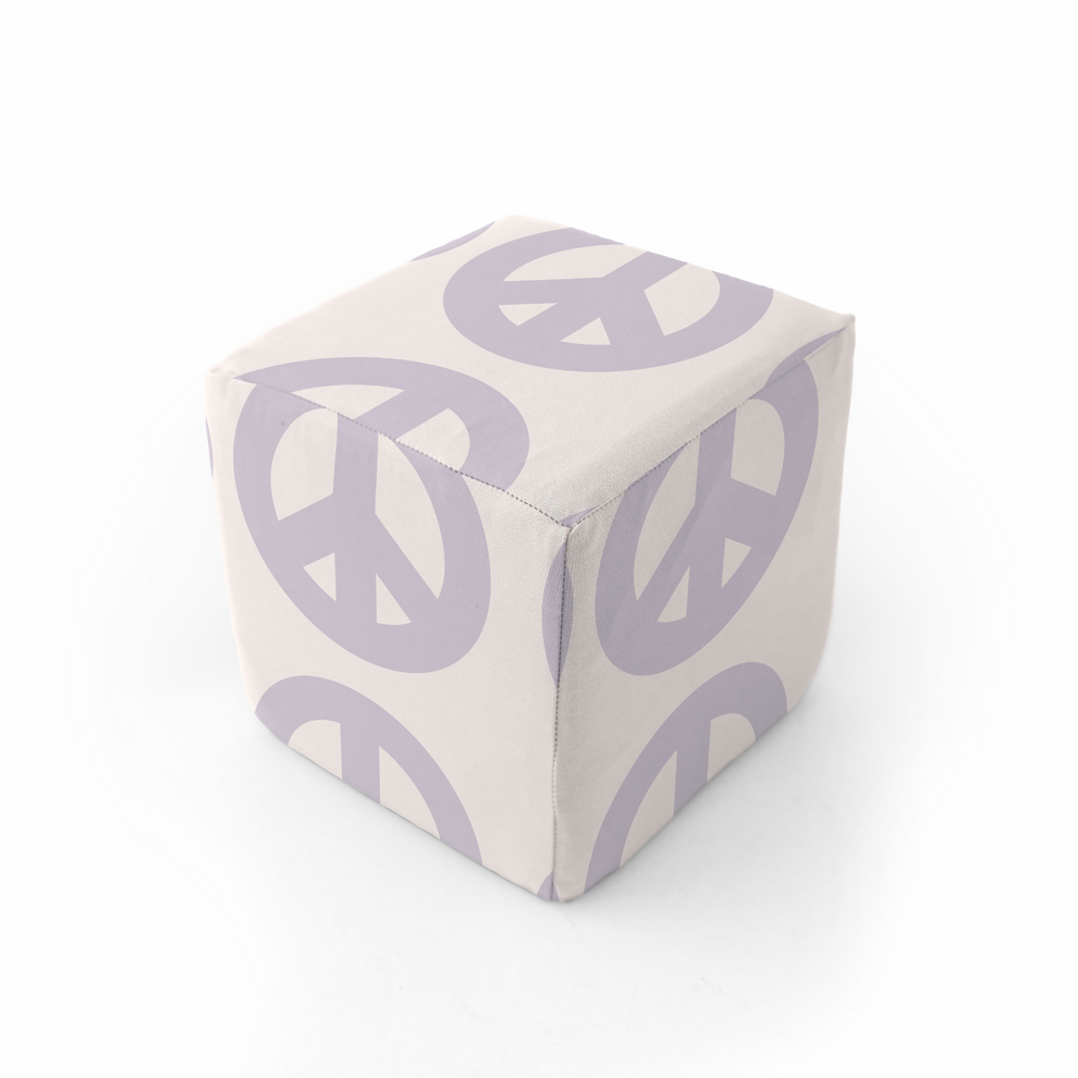 Cream Peace Sign Play Cube